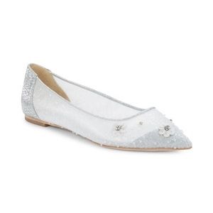 $275 Badgley Mischka Size 7.5 Embellished Ballet Flats NWT